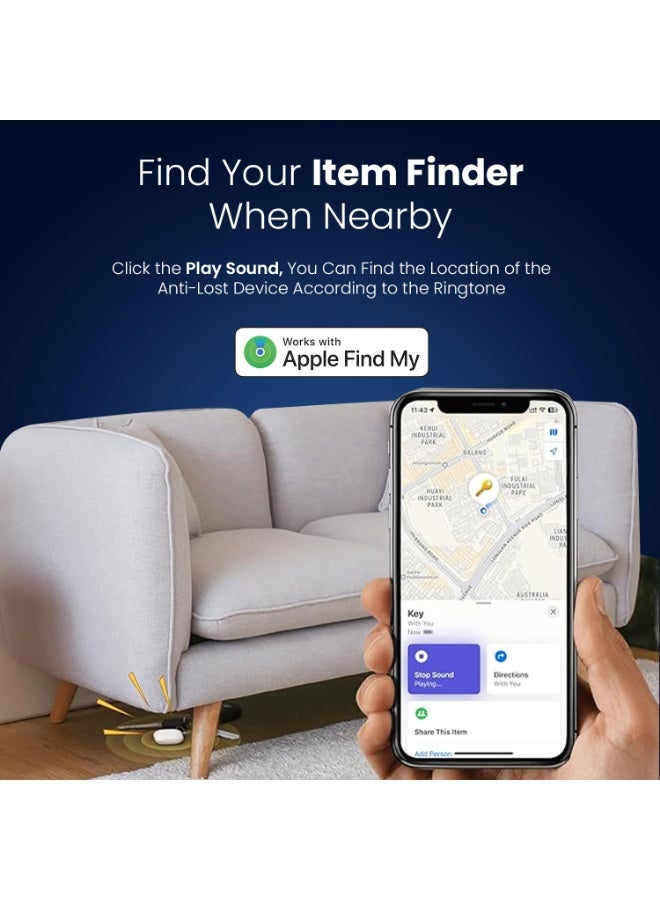 بورترونيكس Portronics Worldtag Item Finder with Upto 1 Year Battery Life, Bluetooth Tracker,MFi Certified, Item Locater for Keys, Wallets, Luggage, Gadgets etc,Only iOS Compatible with Apple Find My App - Image 2